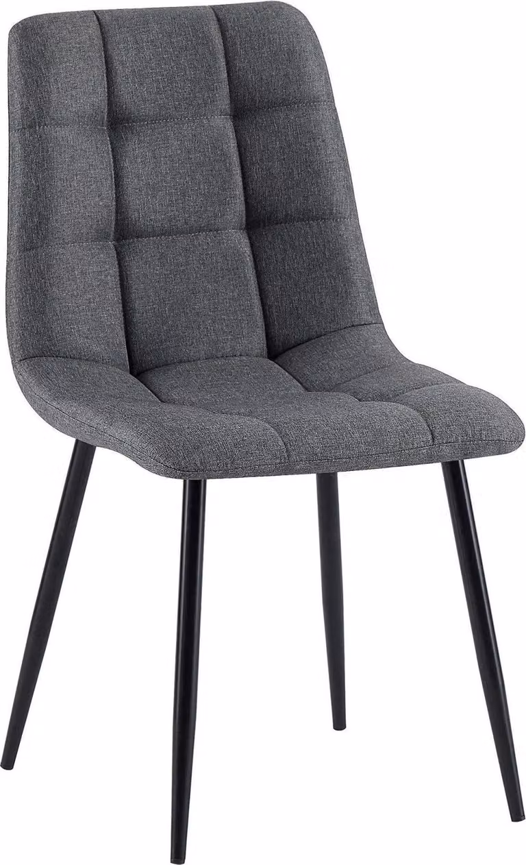 Sedia da pranzo, sedia da cucina, seduta confortevole, design moderno - struttura in nero opaco | colore: grigio scuro