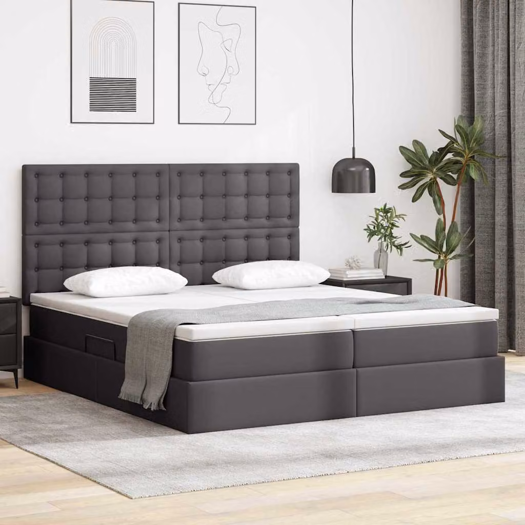 Letto con contenitore e materasso ibrido vidaXL Grigio L/P/H: 180 x 200 x 204 cm – 1