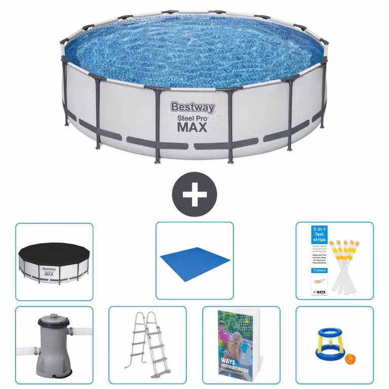Piscina gonfiabile Bestway Steel Pro MAX, rotonda, 427x122 cm, composta da 6 parti, modello S568