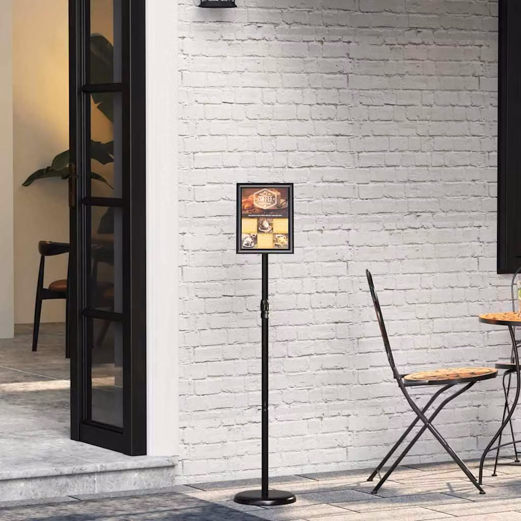 vidaXL Stand espositivi Nero 25 x 25 x 125 cm Alluminio