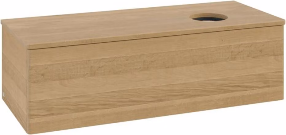 V&B Mobiletto senza struttura frontale, con illuminazione Antao 120x36x50cm, colore WBP hon. Oa, rovere on