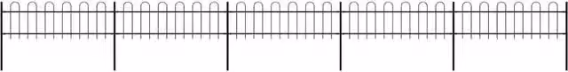 Recinzione da giardino VIDAXL in acciaio con parte superiore ad anello, colore nero, L: 838 cm, H: 60 cm
