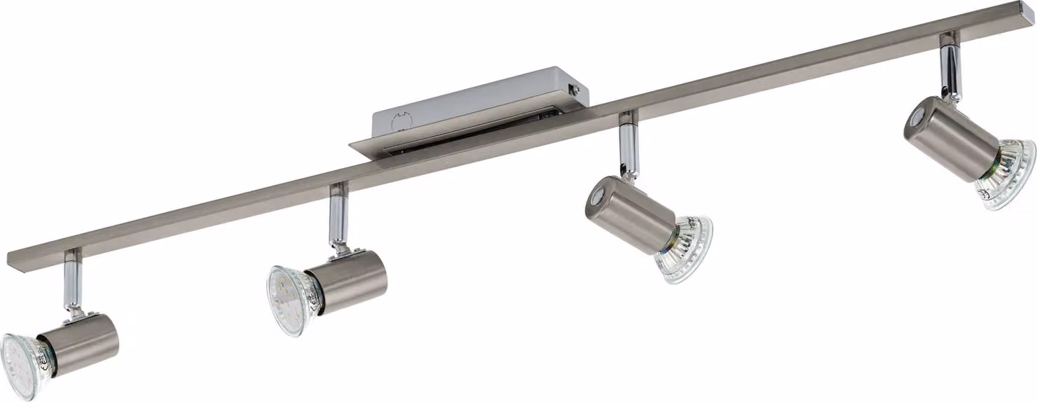Spot Moderno Rottelo In Acciaio Nichel Satinato 4 Luci Gu10 4,6W Ip20