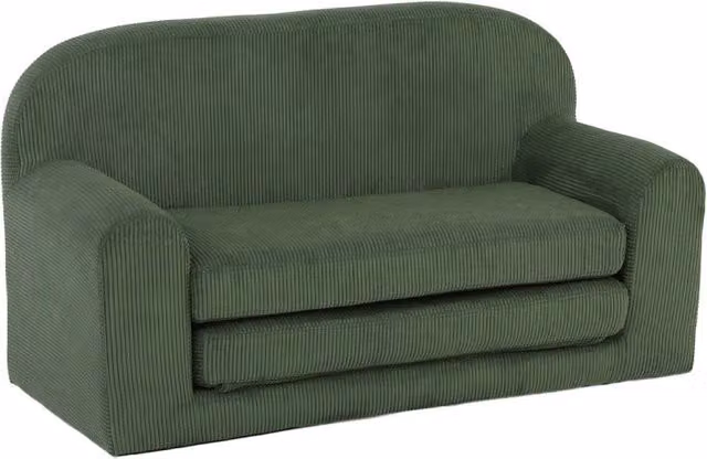Divano letto per bambini Sweeek in velluto a coste verde kaki