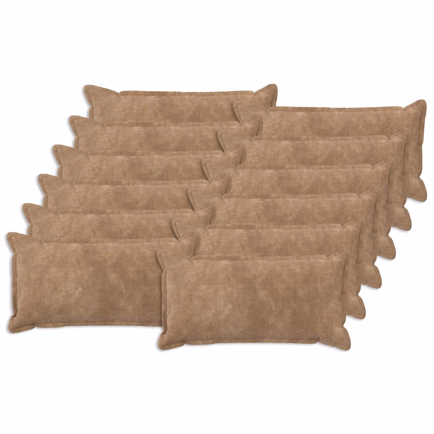 vidaXL Cuscino con cuscino HOUTEN 12 pz Tortora Fleece in microfibra
