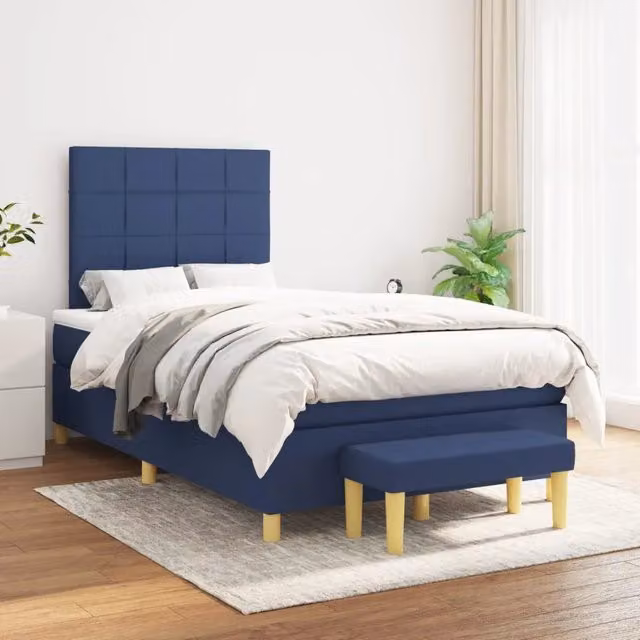 Letto Ibrido con Giroletto a Molle e Materasso vidaXL, Colore Blu e Bianco, L/P: 120 x 200 cm – 1