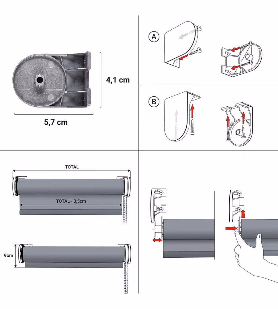 STOR PLANET Tenda a Rullo Traslucida CALM Bianco Neve 45x180 cm