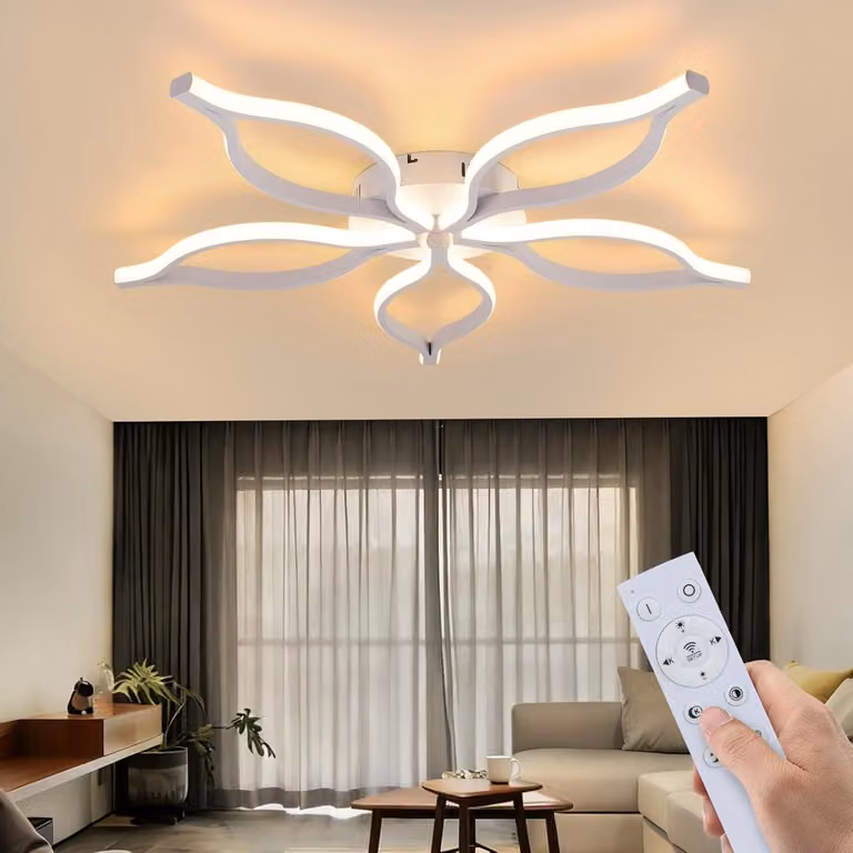ZMH Lampade a soffitto a LED Lampada da soffitto per soggiorno 80 cm Lampada da soggiorno 75 W Dimmerabile con telecomando 3000-6500 K Modalità luce notturna Lampada da camera da letto Bianca