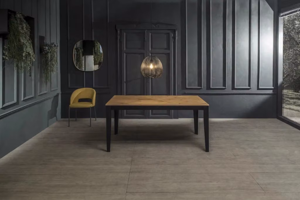 Tavolo da pranzo allungabile GIORDANOSHOP in melaminico effetto rovere, L: 156-316 cm, P: 90 cm, H: 76 cm – 2