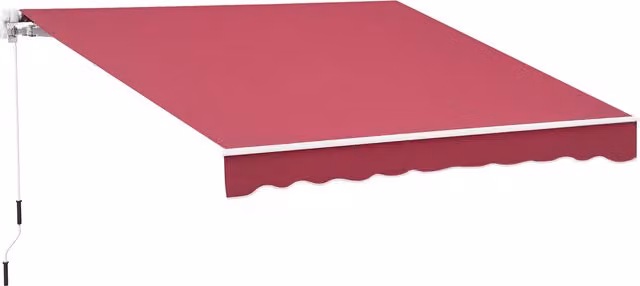 Tenda da sole a bracci avvolgibile Outsunny con manovella in metallo, alluminio e poliestere, L: 400 cm, P: 250 cm, colore Rosso Scuro – 1