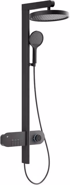 Colonna doccia Pegasus con comandi con miscelatore e display LED nero Aquasanit