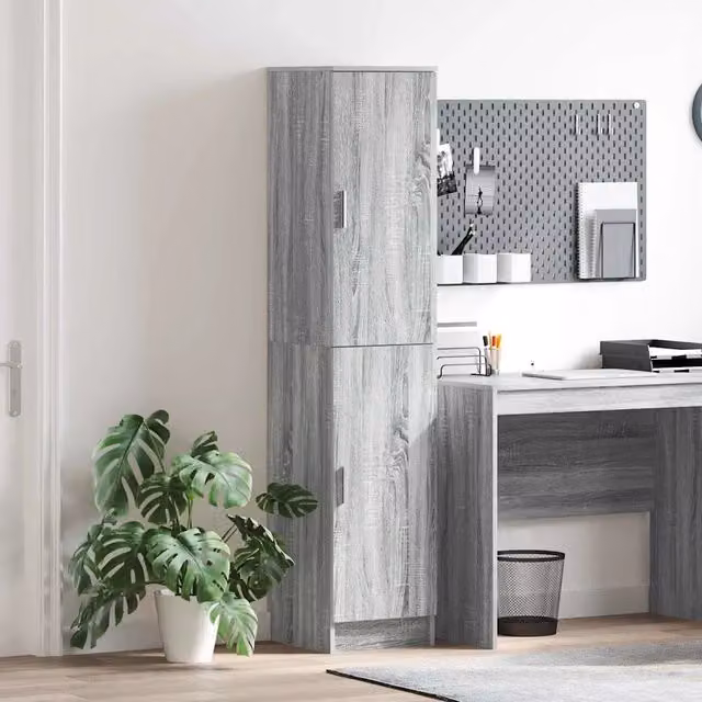 Credenza moderna vidaXL in MDF Grigio L/P/H: 35 x 39 x 168 cm – 1