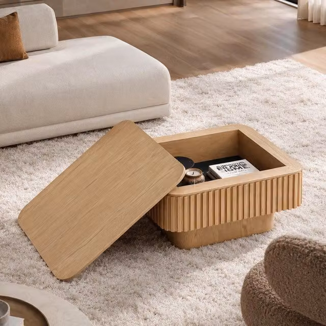 Tavolino da caff¨¨ con cassetto ¨C Minimal ¨C legno effetto rovere naturale 75x75x45cm per salotto soggiorno moderno