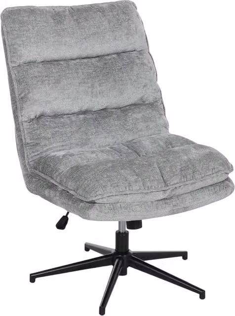 Sedia da ufficio girevole e regolabile in altezza Minimal Grigia in tessuto con gambe in metallo L/P/H: 51 x 63,5 x 102 cm