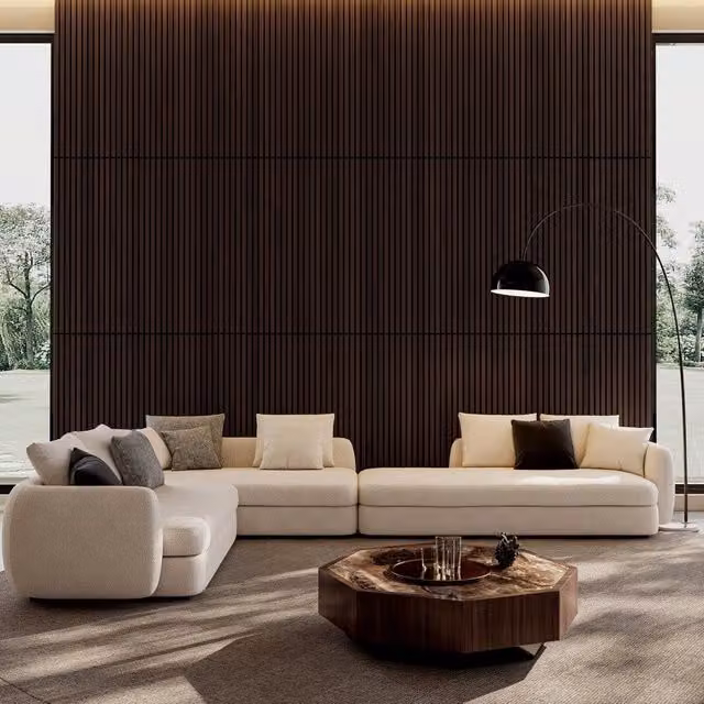 Pannelli Fonoassorbenti 3D Scanalati Xyladecor Effetto Legno Noce Scuro L: 115 cm, H: 60 cm – 1