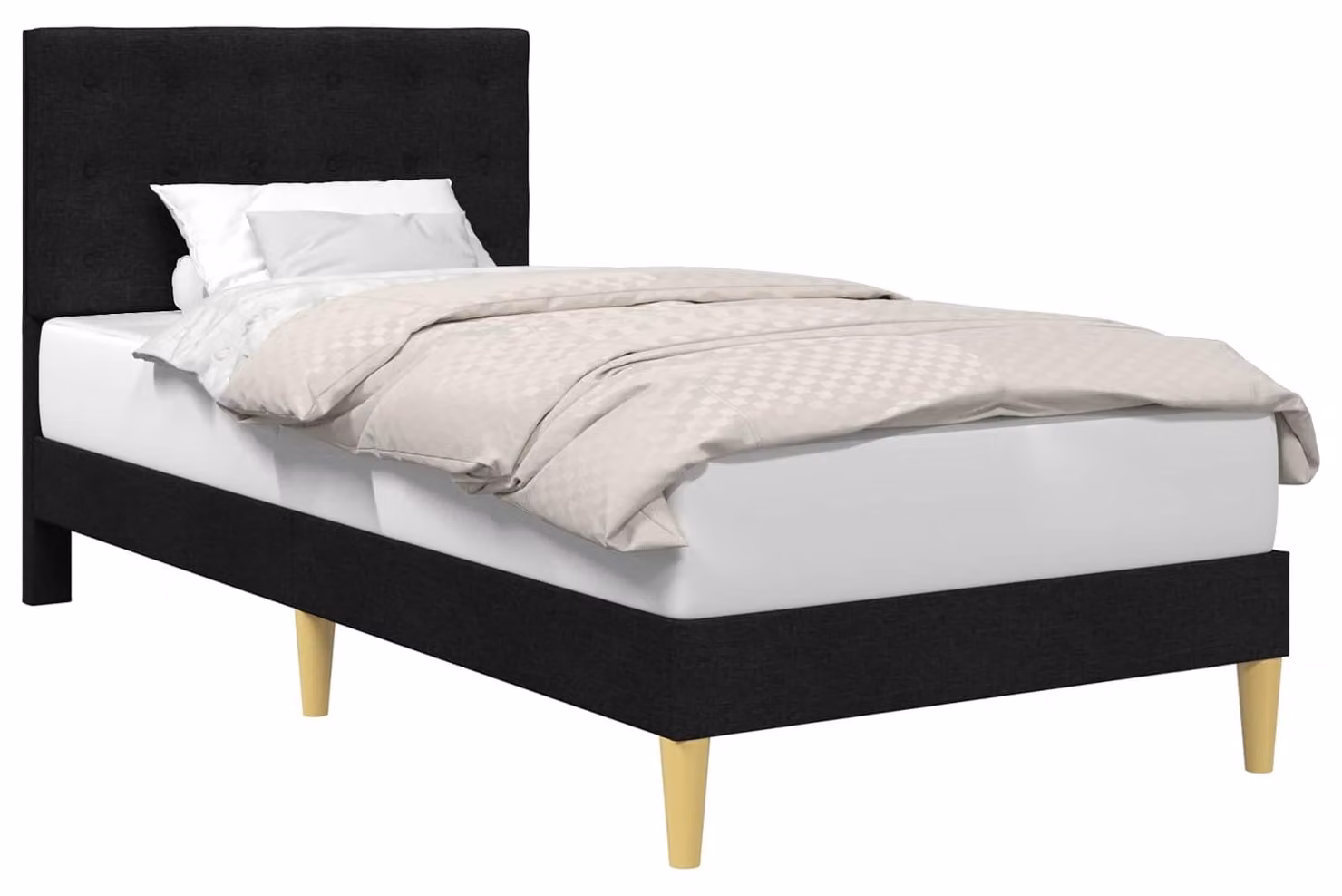 Struttura del letto con testiera Nero 100 x 200 cm Tessuto