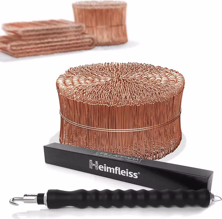 Heimfleiss® Drill + filo di legatura per calcestruzzo 1,0 x 100 mm (1000 pz.) - filo ramato con pinze per filo - filo di legatura incl. trapano a filo