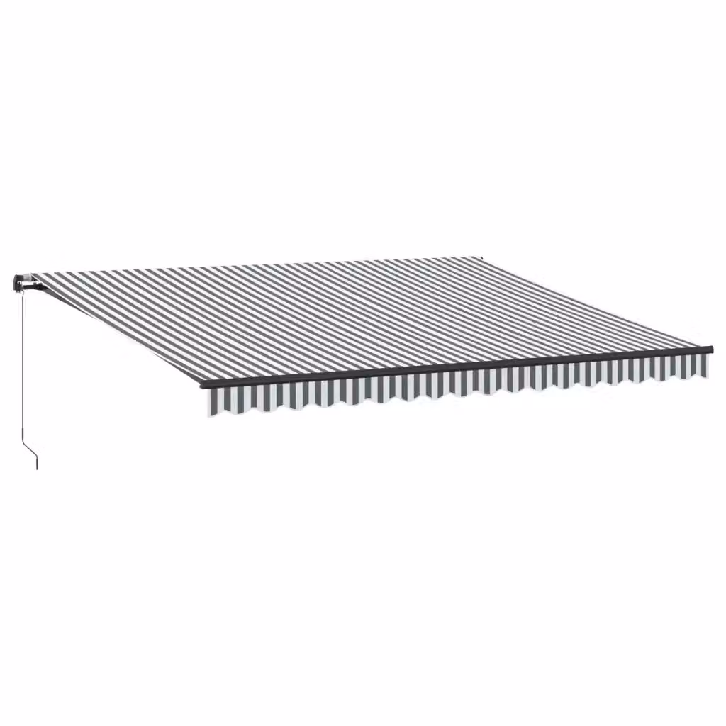 Tenda da sole retrattile manuale vidaXL in alluminio e poliestere, colori antracite e bianco, L: 450 cm, P: 350 cm – 2