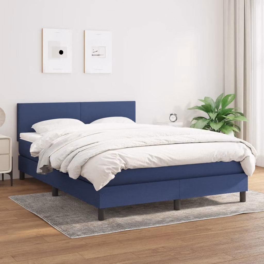 Maison Exclusive - Giroletto a Molle con Materasso Blu 140x200 cm in Tessuto