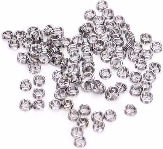Set da 100 inserti filettati tipo Helicoil per apparecchiature meccaniche in acciaio inossidabile - SUS304.