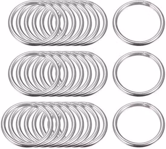 Guarnizioni O-ring metalliche, confezione da 25 pezzi - diametro interno di 30 mm - spessore di 3 mm - acciaio inossidabile - saldate senza giunture - resistenti all'abrasione e alla corrosione