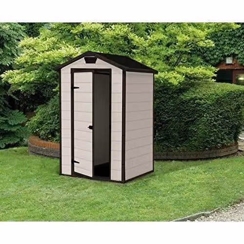 Keter Casetta da Giardino Manor in Resina Beige con Porta Singola e Tetto a Due Falde L: 129 cm, P: 103 cm, H: 196 cm – 3