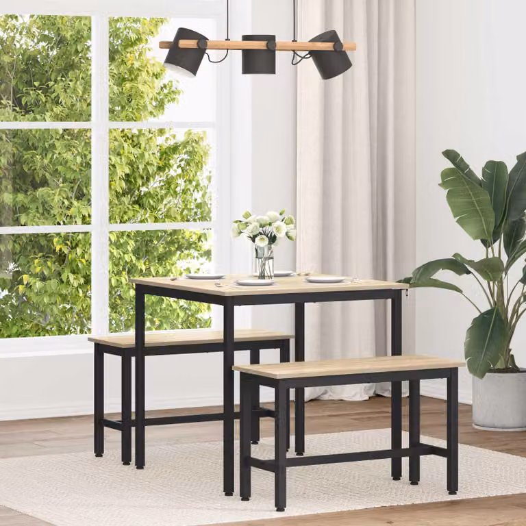 Maison Exclusive - Tavolo da pranzo, 80 x 80 x 75 cm, struttura in legno, finitura Sonoma