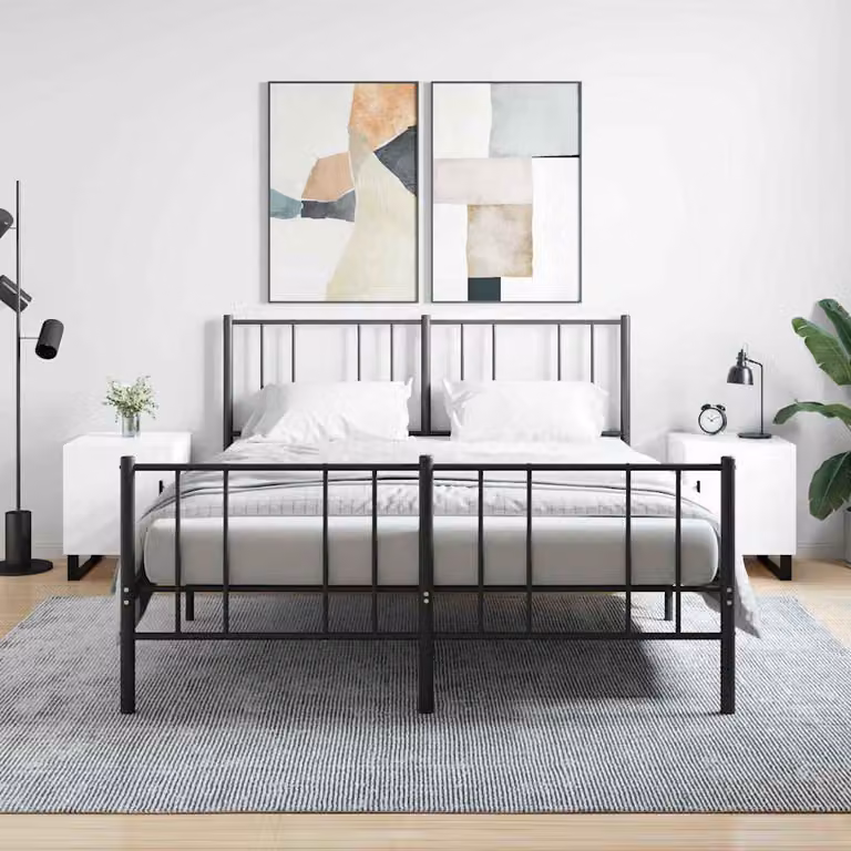 Set di 2 comodini sospesi vidaXL in legno bianco lucido L/P/H: 40 x 40 x 50 cm