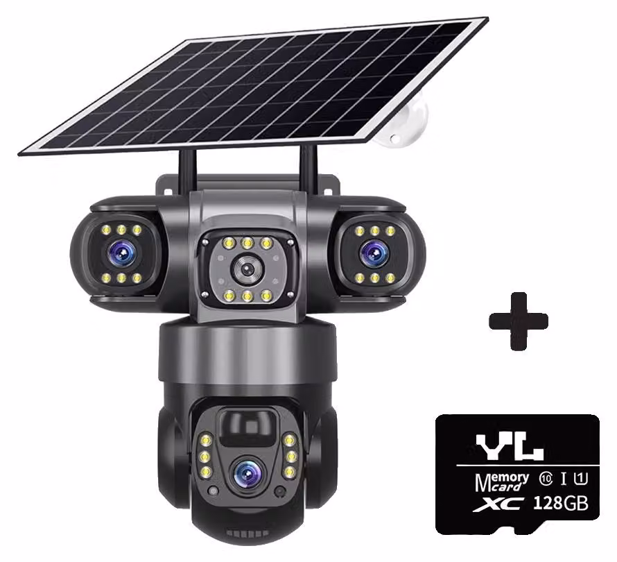 Telecamera di sicurezza esterna, zoom 10x, rilevamento del movimento, telecamera WiFi, supporto scheda SD da 128G
