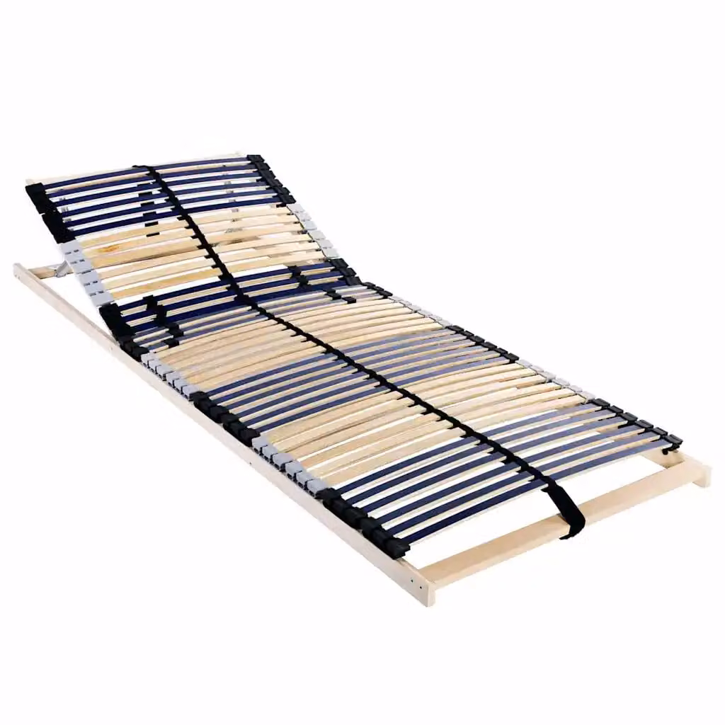 Base a doghe vidaXL in legno massello di faggio, Marrone, 90 x 190 cm