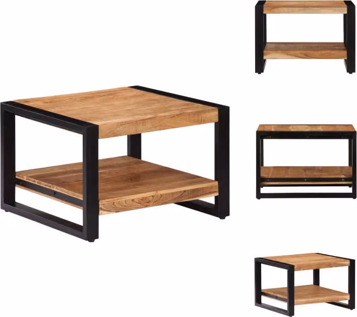 vidaXL Tavolino 60 x 60 x 40 cm in legno massiccio di acacia - Tavolini da caffè