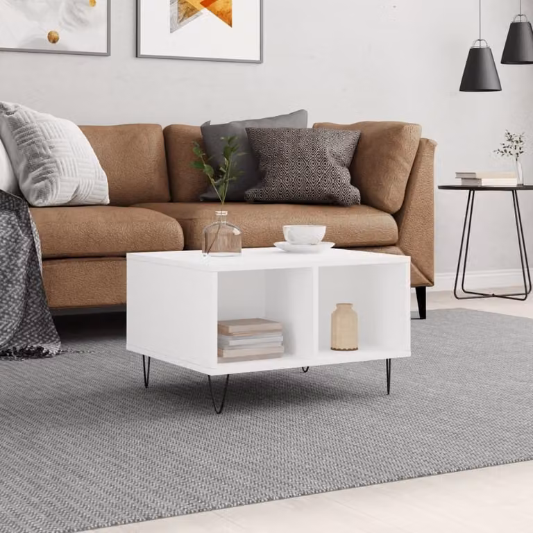 Maison Exclusive - Tavolino bianco 60x50x36,5 cm Materiale ligneo