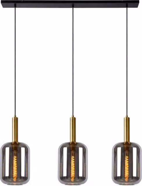 Lampada a sospensione Lucide Joanet 3xE27 vetro fumé