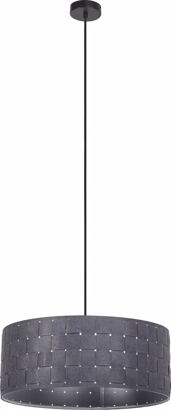 OSRAM lampada a sospensione a 3 luci Decor Felt Weaving grey in feltro e metallo, E27, 480 mm, effetti luminosi caldi grazie al paralume intrecciato, sostenibile grazie alla sorgente luminosa sostituibile, facile installazione