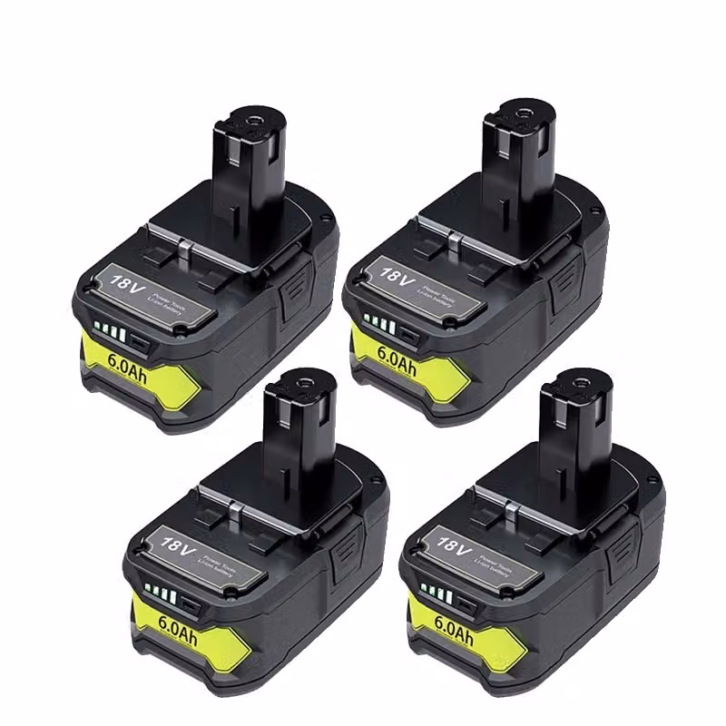 Batteria agli ioni di litio Ryobi 18V, opzioni 9,0Ah e 6,0Ah, e RoHS, 4 pezzi 6,0 Ah