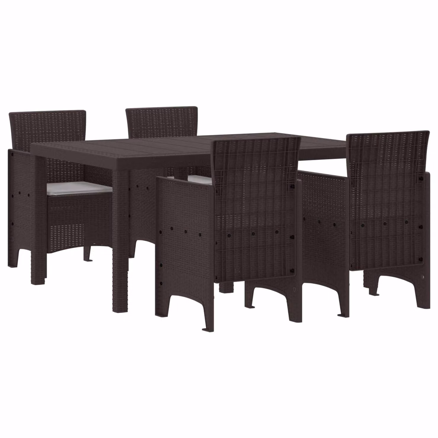 vidaXL Set da Pranzo per Giardino 5 pz Marrone Rattan Polt