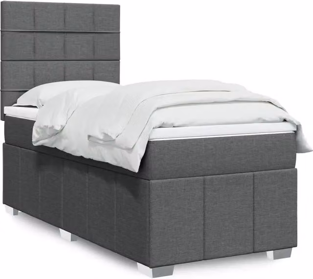 Giroletto a Molle con Materasso Grigio Scuro 80x200 cm Tessuto 3293796