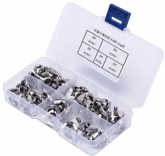 Set di fissaggi in acciaio inossidabile - 50 pezzi - M3/M4/M5/M6/M8 - Resistente alla corrosione - Portatile - Confezionato in cartone