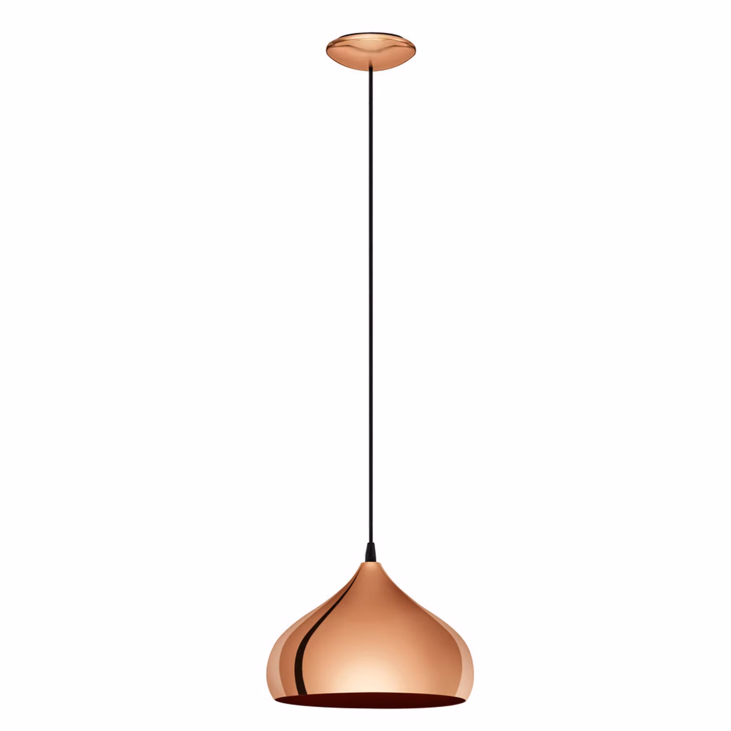 Lampadario A Sospensione Vintage Hapton Acciaio Rame 1 Luce E27