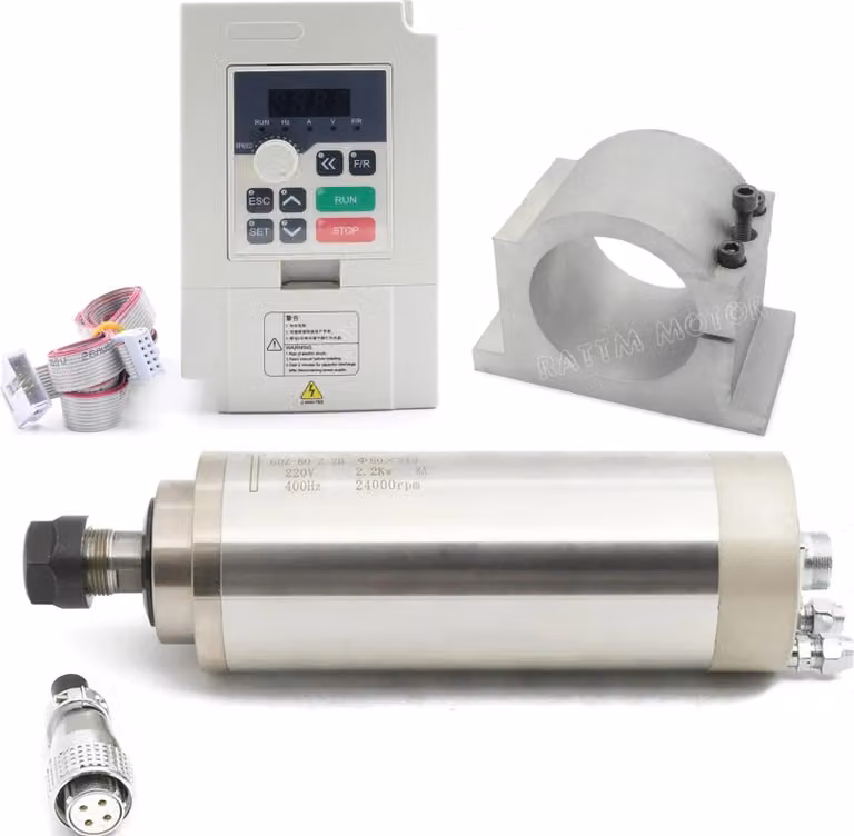 Motore mandrino fresatrice CNC, raffreddato ad acqua, prestazioni robuste, aggiungere morsetto VFD