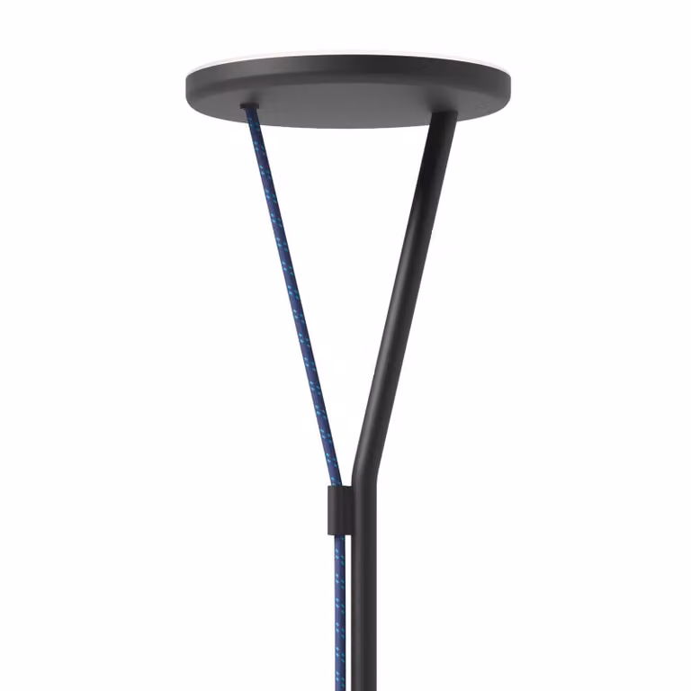 Fabbian Lampada da terra con luce lettura Rio, dimmerabile, Nero, Soggiorno / Sala da pranzo, Alluminio, Design, Lampada da terra