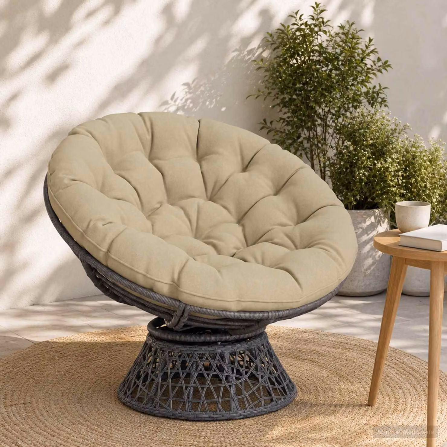 Cuscino per sedia Papasan vidaXL VIANEN in poliestere verde chiaro