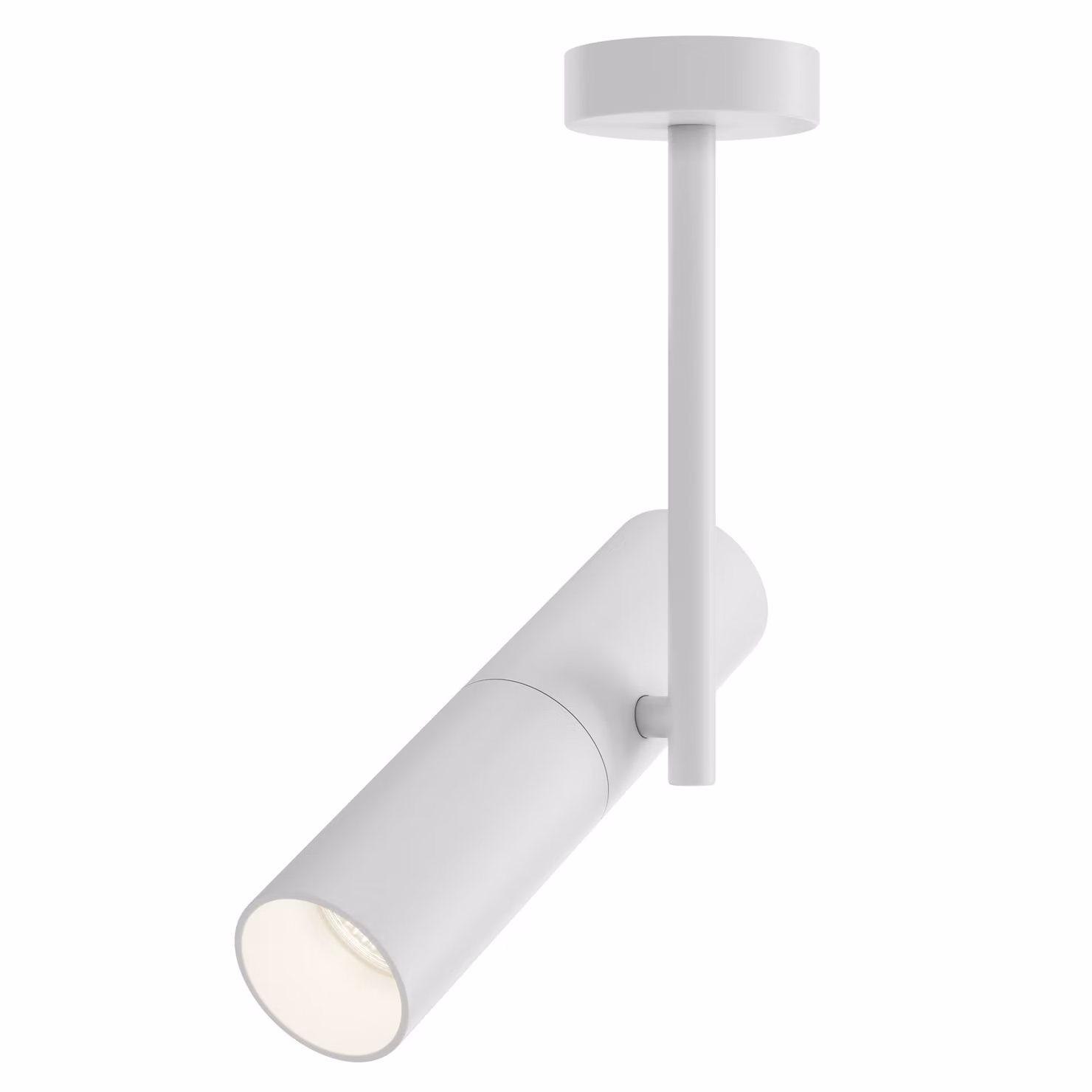 Plafoniera, alluminio, bianco, faretto orientabile, H 28 cm