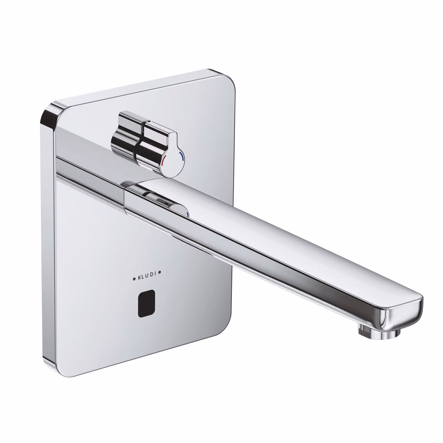 KLUDI ZENTA SL E Robinetterie de lavabo électronique, saillie 240mm, poignée de sélection de la température, alimentation électrique ou par pile, chrome, 3840005, 3840005