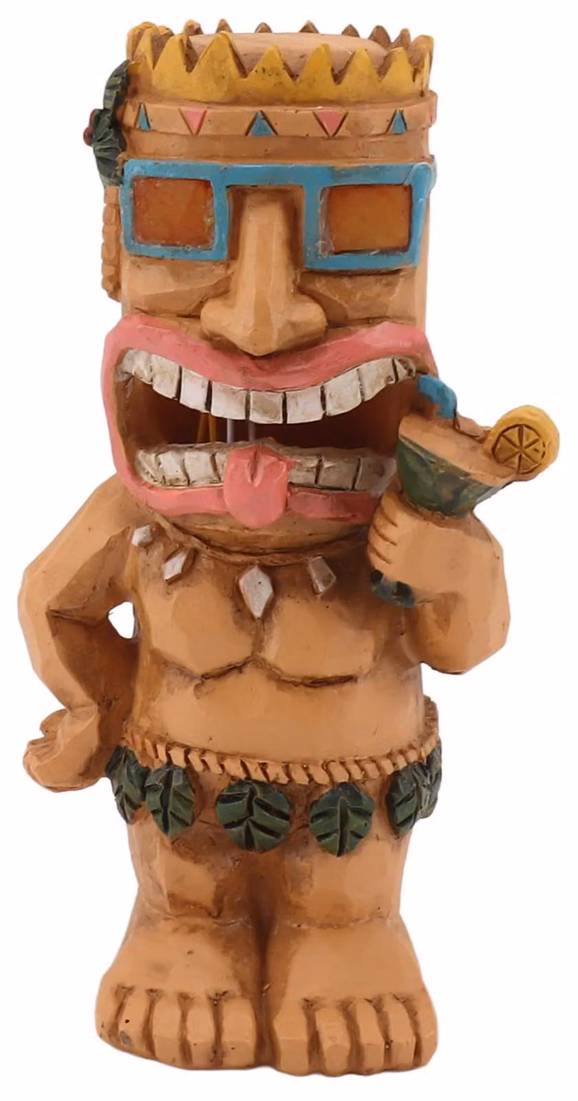 Lampada solare a forma di tiki, luce bianca calda, batteria da 600 mAh, per l'esterno