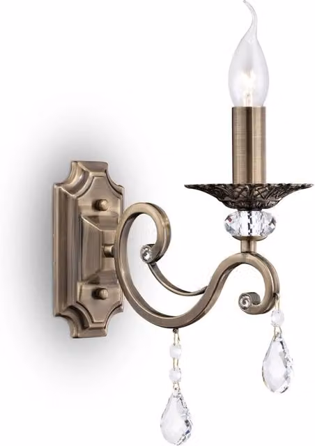 Lampada da parete Royal Classic GIORDANOSHOP in metallo e vetro color ottone e bianco