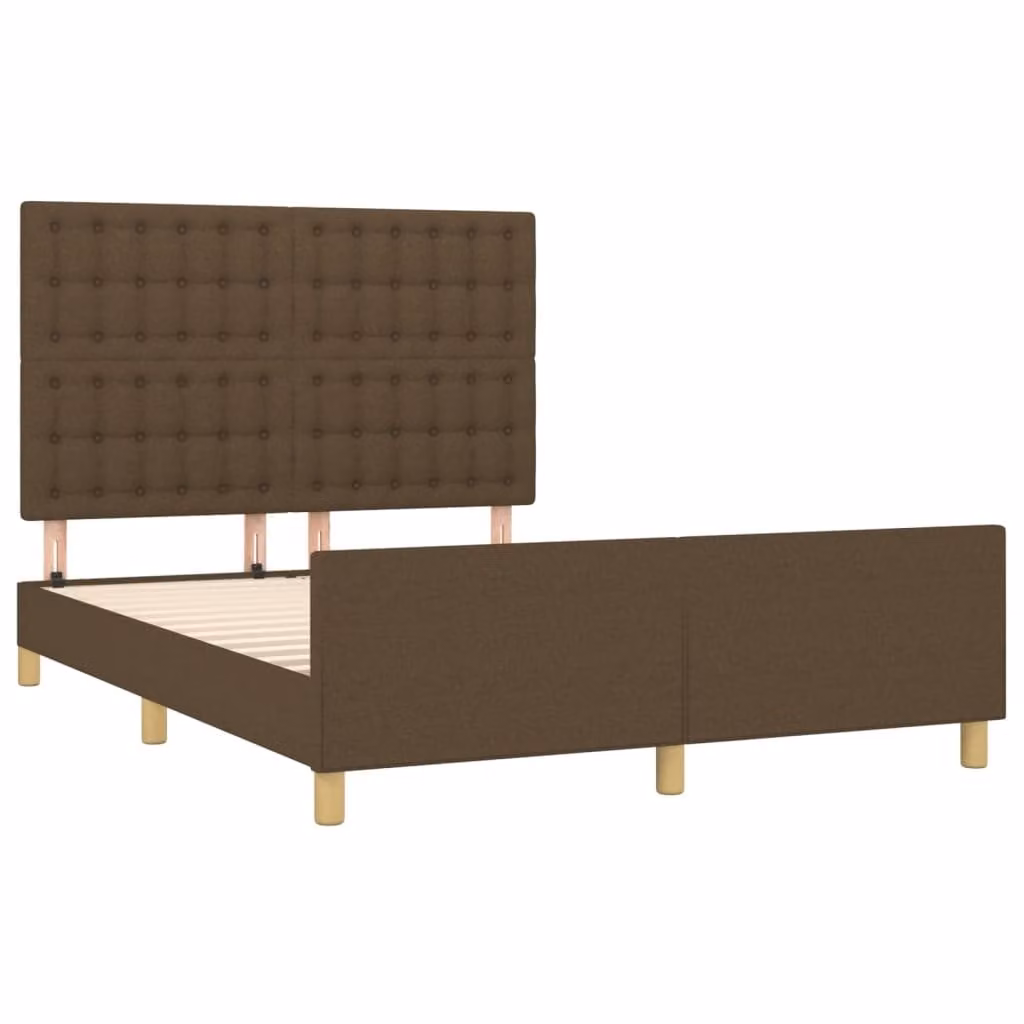 Giroletto senza Materasso Marrone Scuro 140x200 cm Tessuto