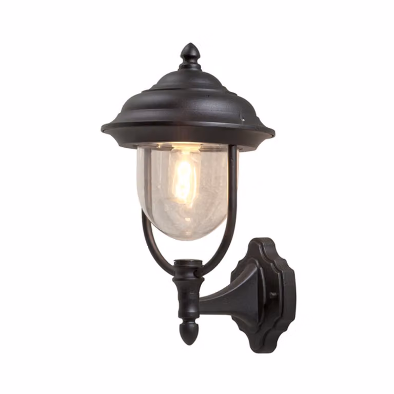 Konstsmide Parma Up alluminio laccato nero, vetro acrilico trasparente 7223-750