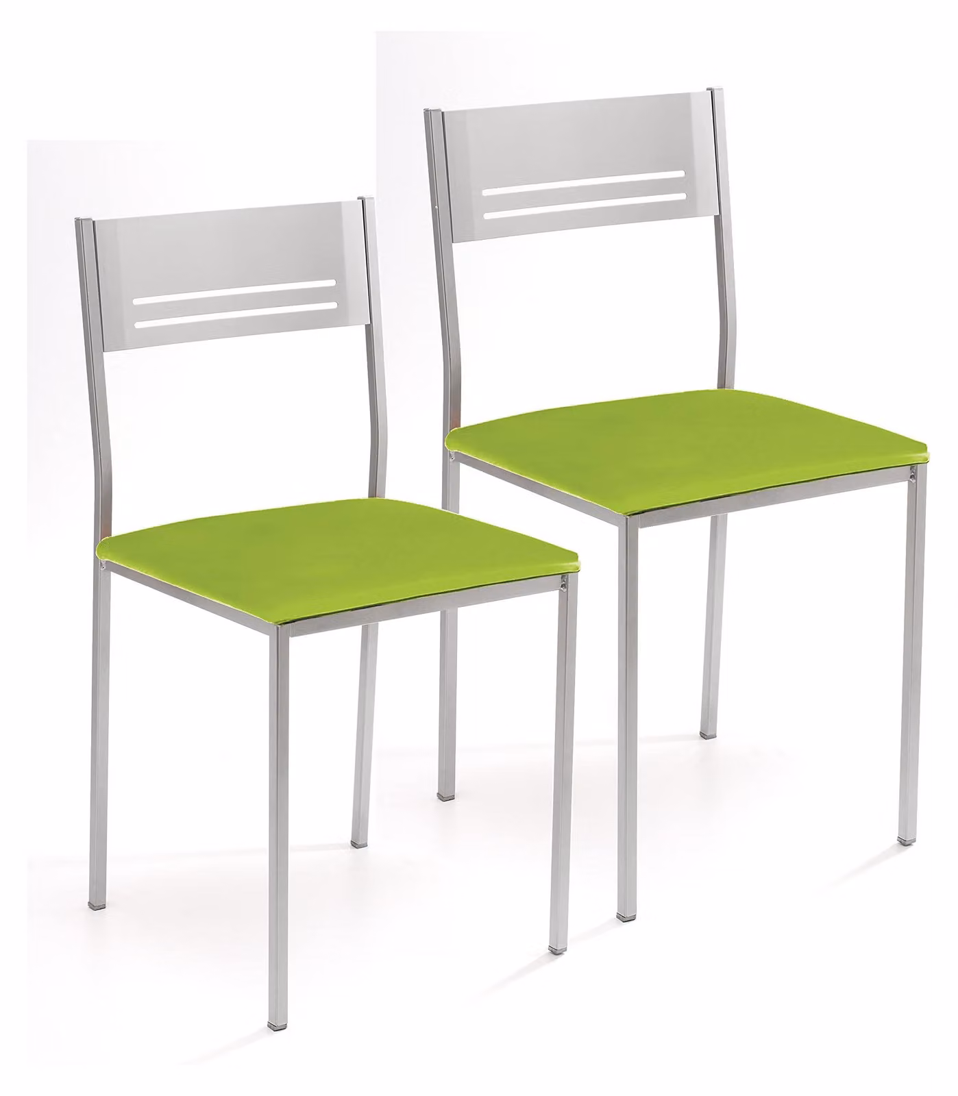 Sedia da cucina con struttura in metallo, colore verde, altezza seduta 45 cm, confezione da 10 pezzi