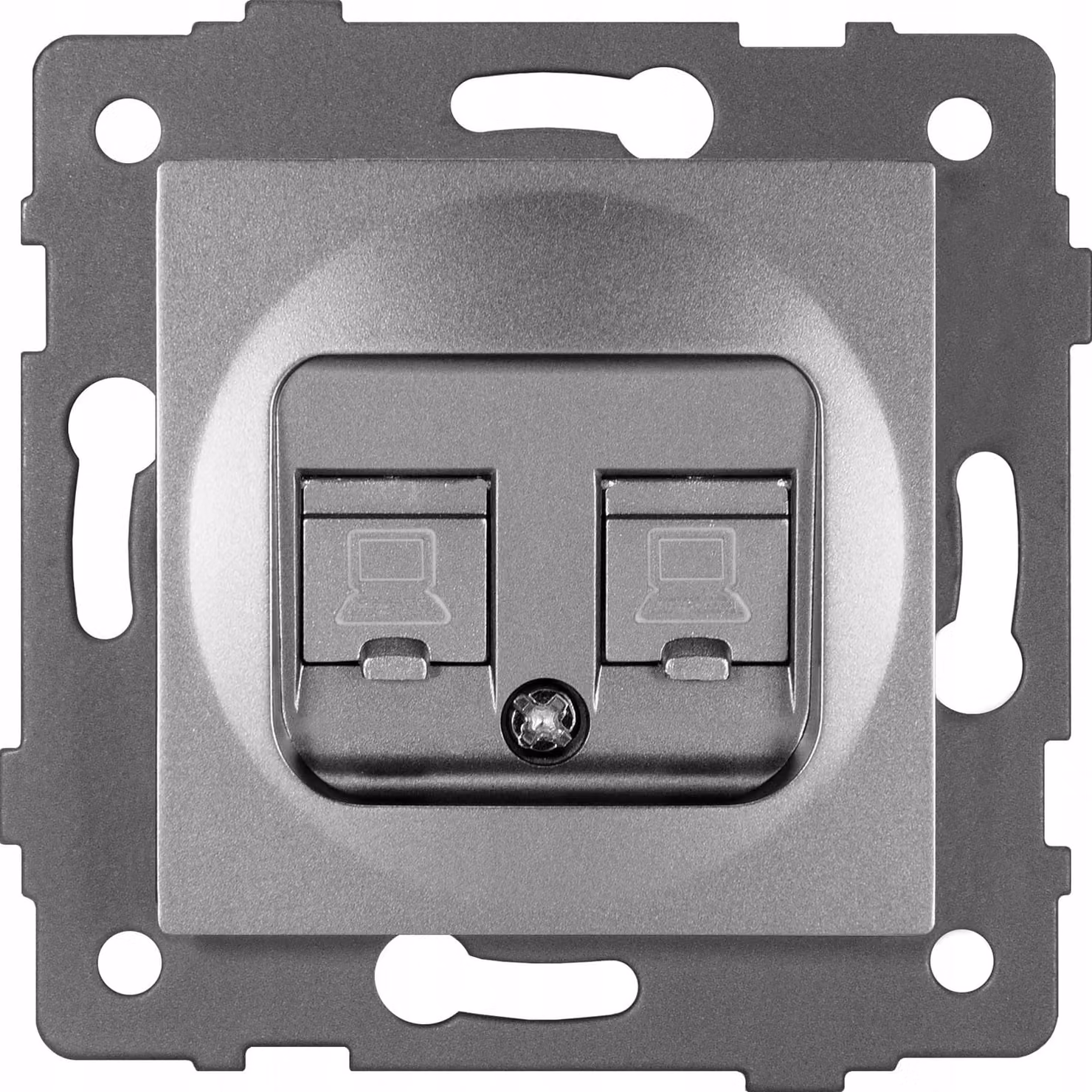 TG ELECTRO MODERN-Q LAN: Doppia presa di corrente RJ45 Cat-6, colore grigio
